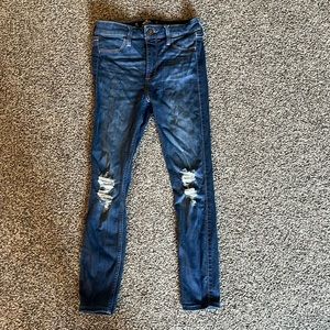 Hollister High-Rise Crop Jean Leggings Distressed 0S
